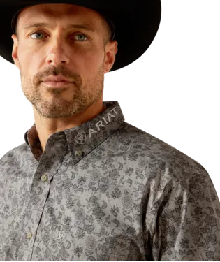 Ariat Men's Light Grey Team Kendall Classic Fit SHirt-10051987