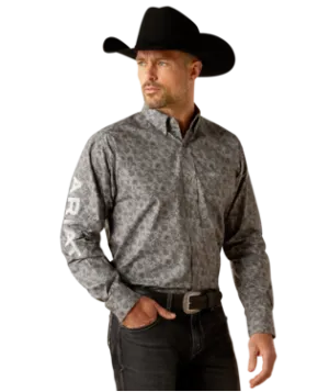 Ariat Men's Light Grey Team Kendall Classic Fit SHirt-10051987
