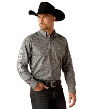 Ariat Men's Light Grey Team Kendall Classic Fit SHirt-10051987