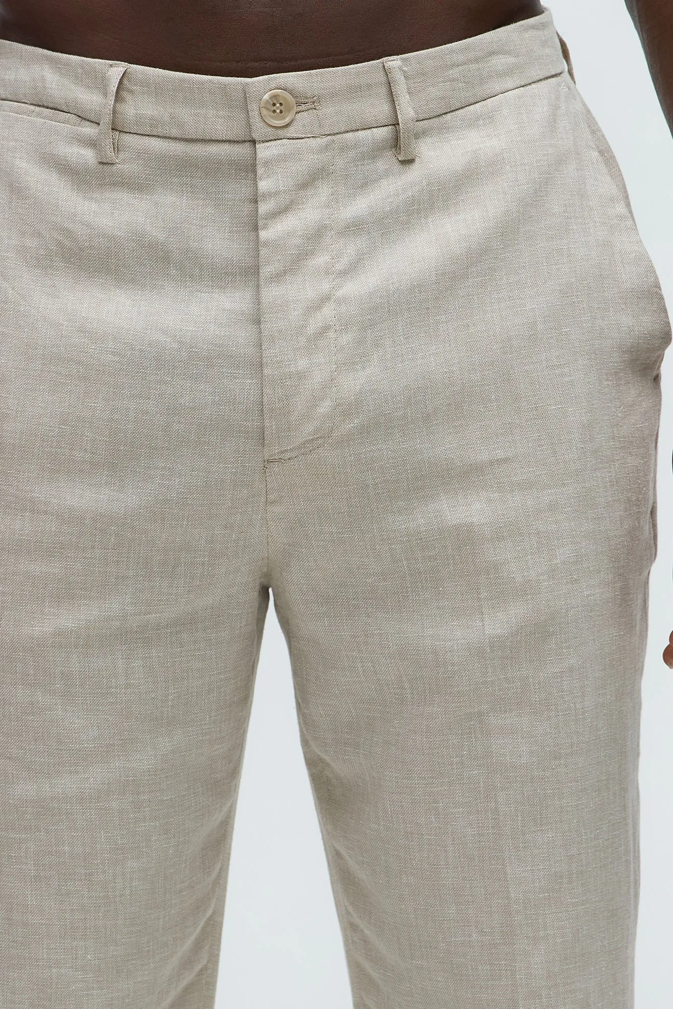 Bahamas Straight Linen Trousers - Stone