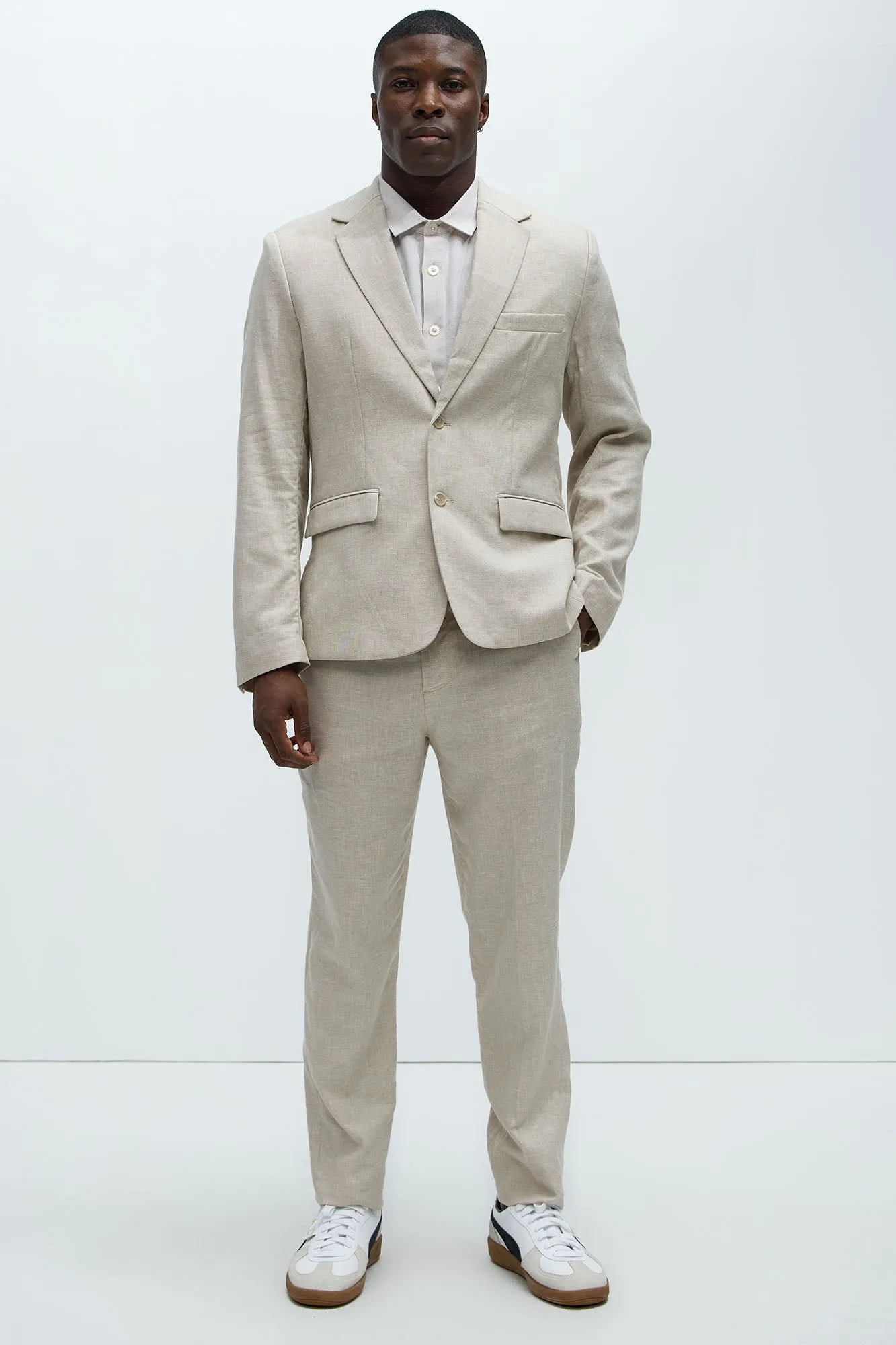 Bahamas Straight Linen Trousers - Stone