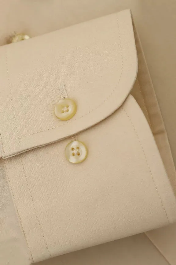 Beige Plain Formal Shirt
