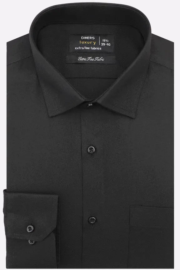 Black Dobby Textured Formal Shirt