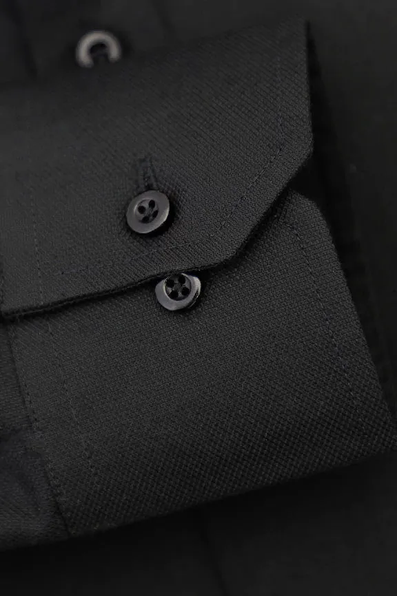 Black Dobby Textured Formal Shirt