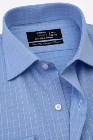 Blue Check Formal Shirt