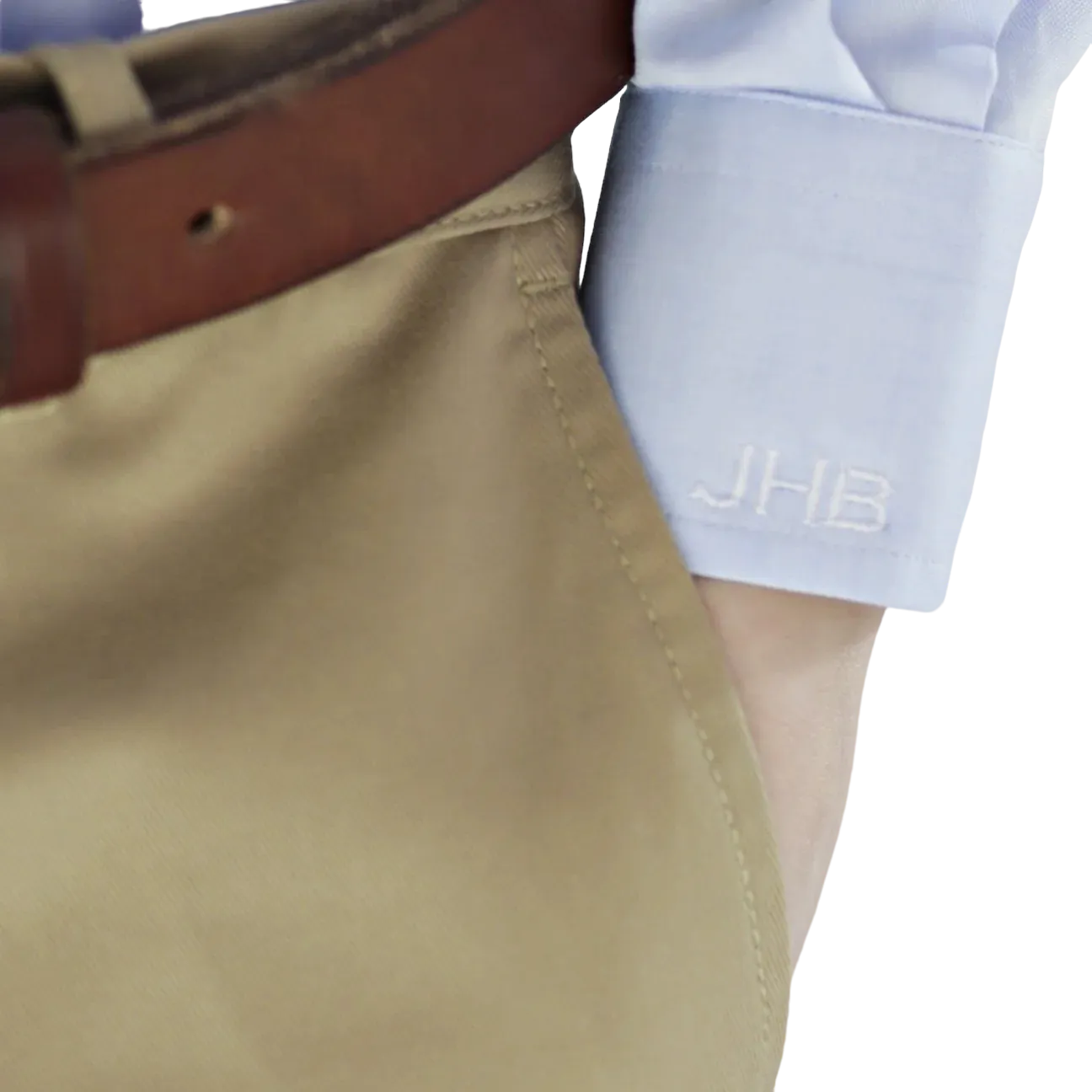 Bowen Arrow Button Down – Bluffton Blue (white logo)
