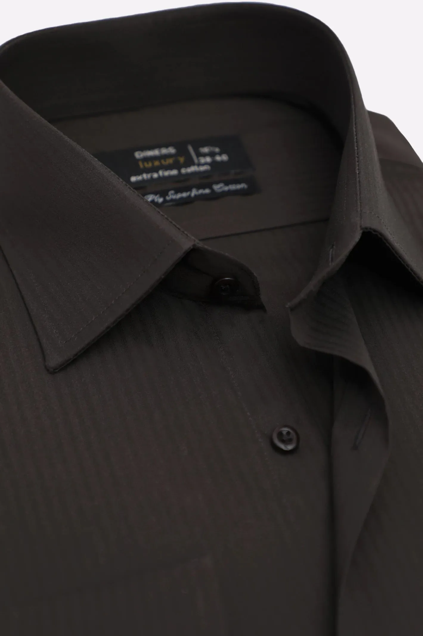 Brown Stripe Textured Formal Shirt