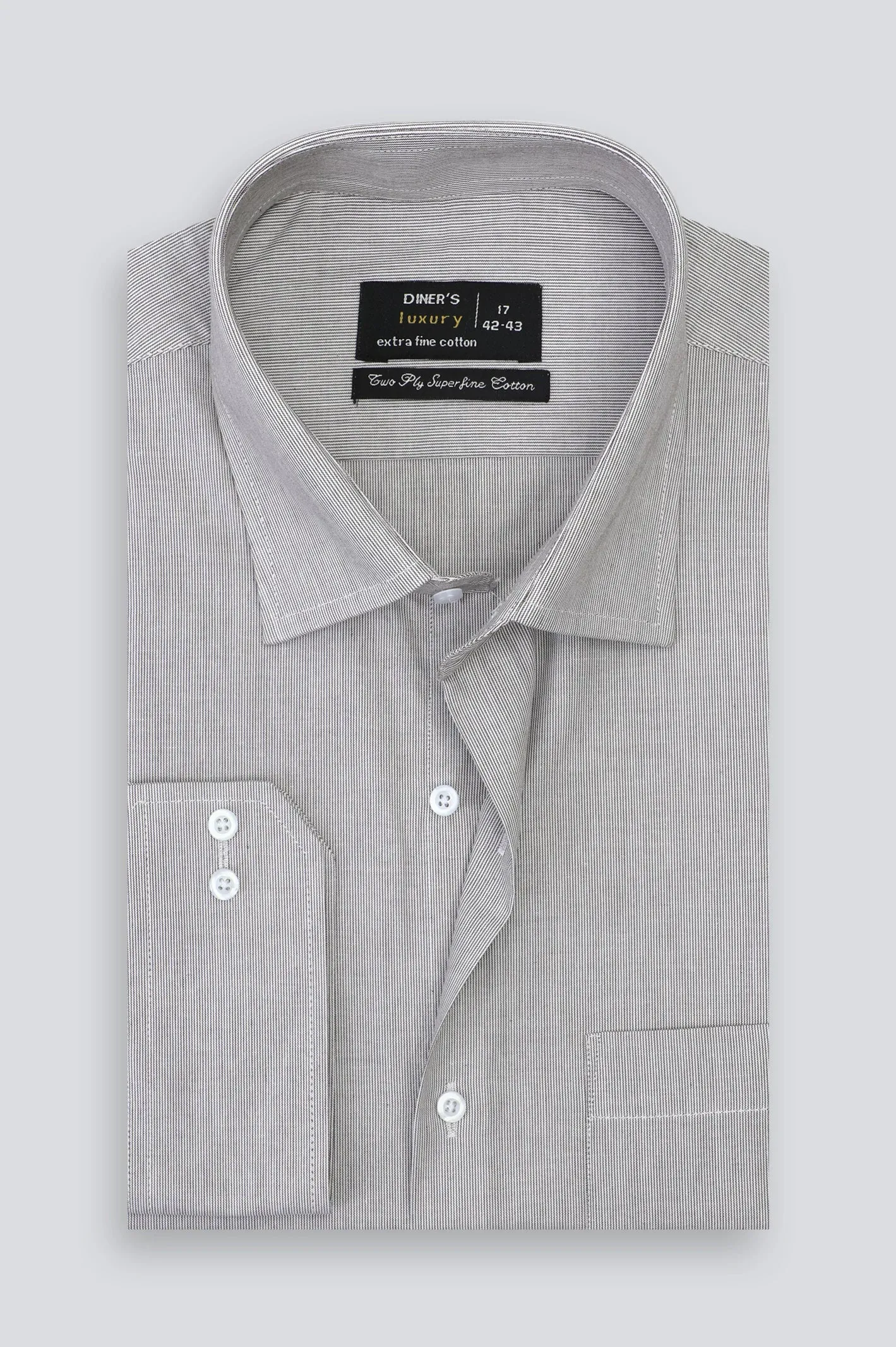 Brown Twill Textured Formal Shirt