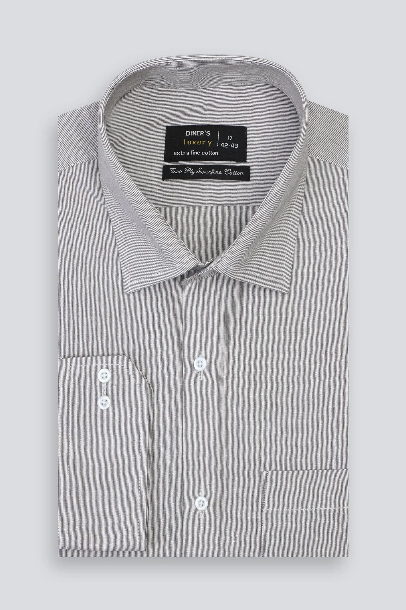 Brown Twill Textured Formal Shirt