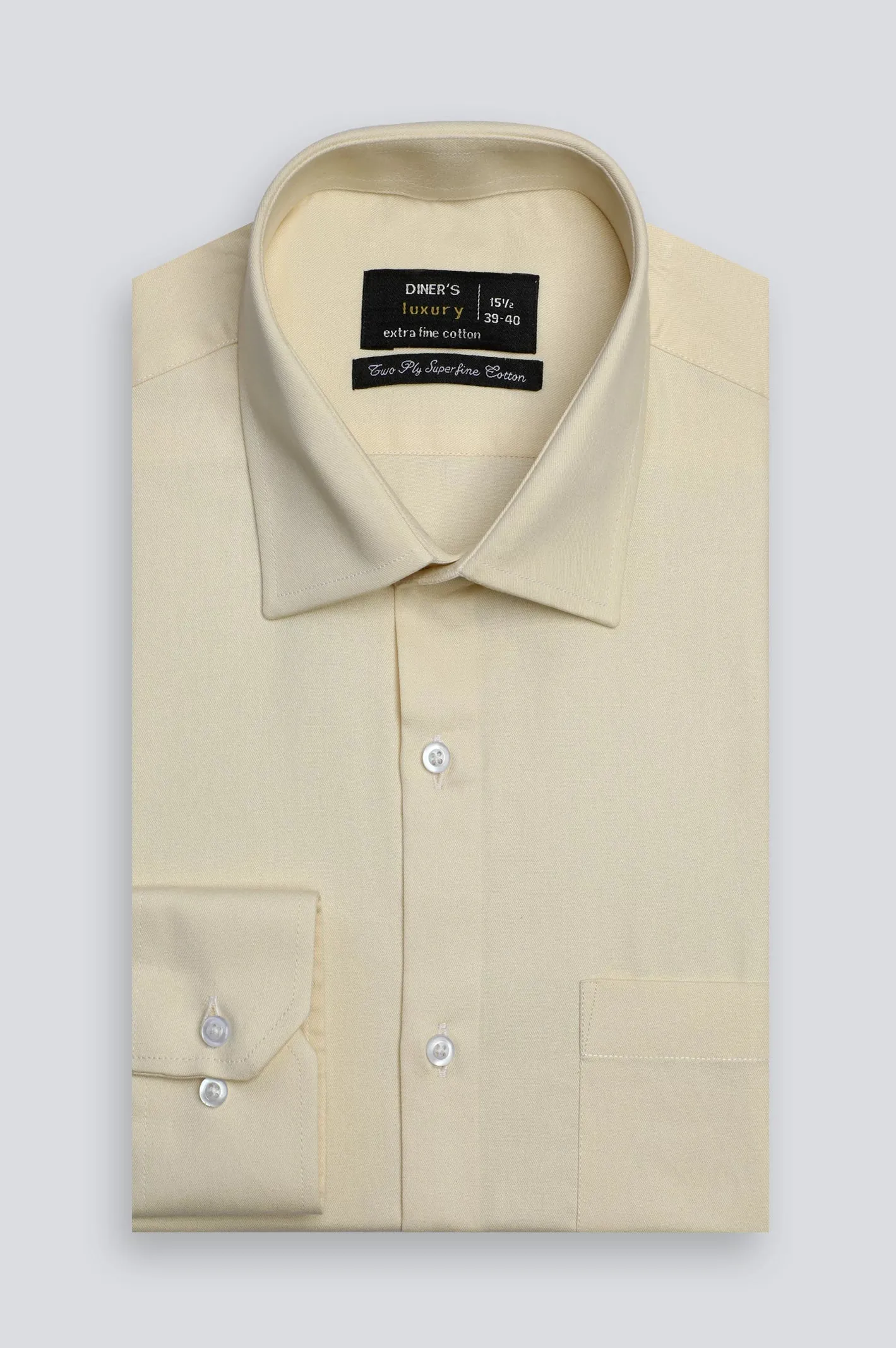 Cream Textured Formal Shirt