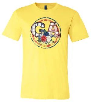 GA Georgia Vintage - Yellow Short Sleeve Tee