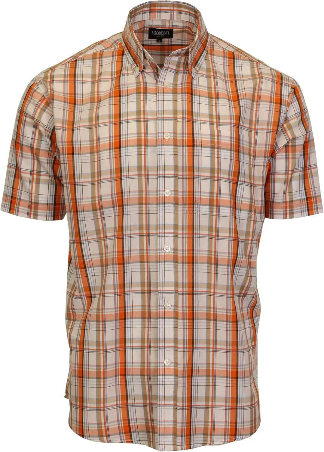 Gioberti Men's Short Sleeve Plaid Shirt