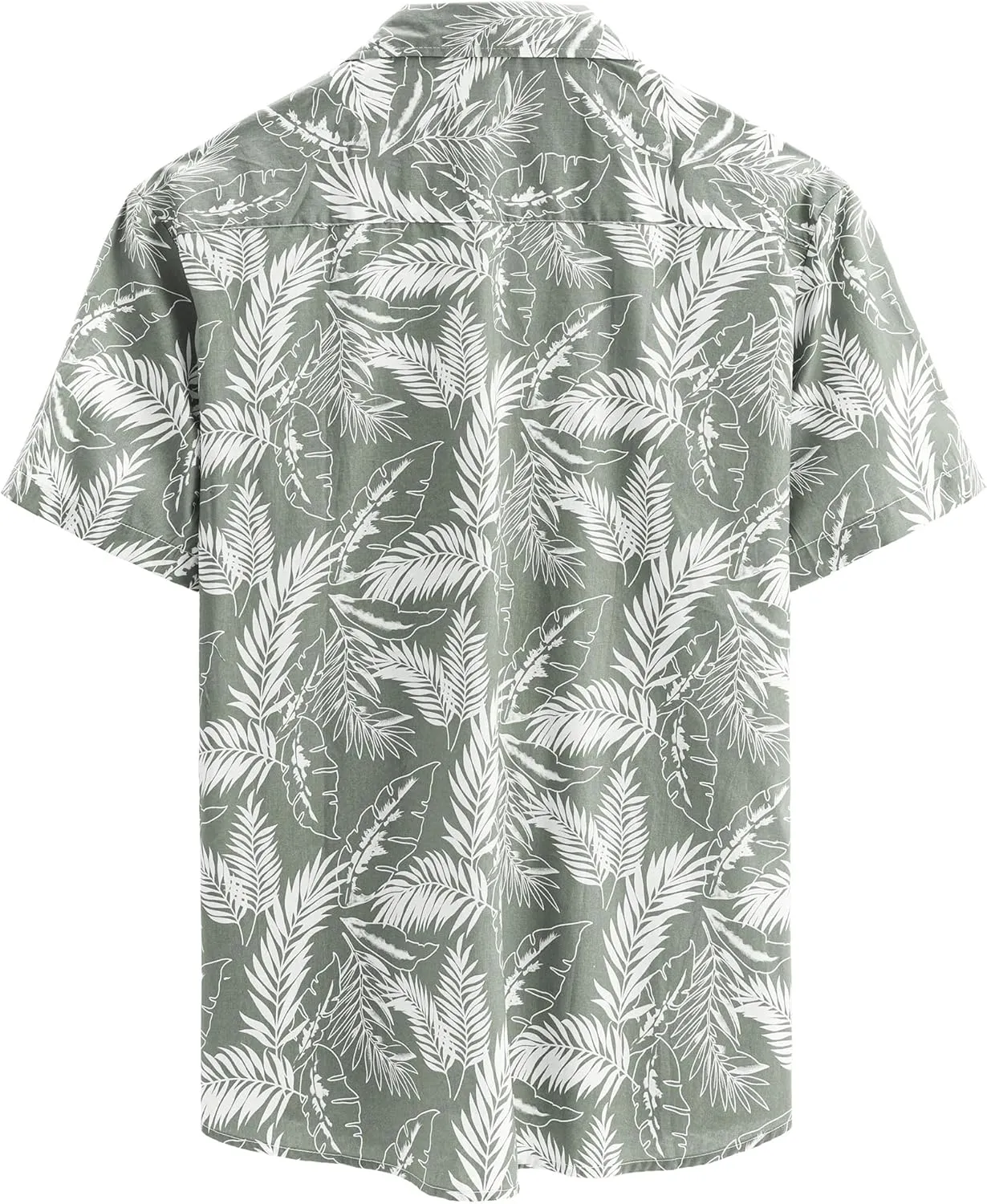 JOGAL Men's Flower Cotton Button Down Short Sleeve Hawaiian Shirt