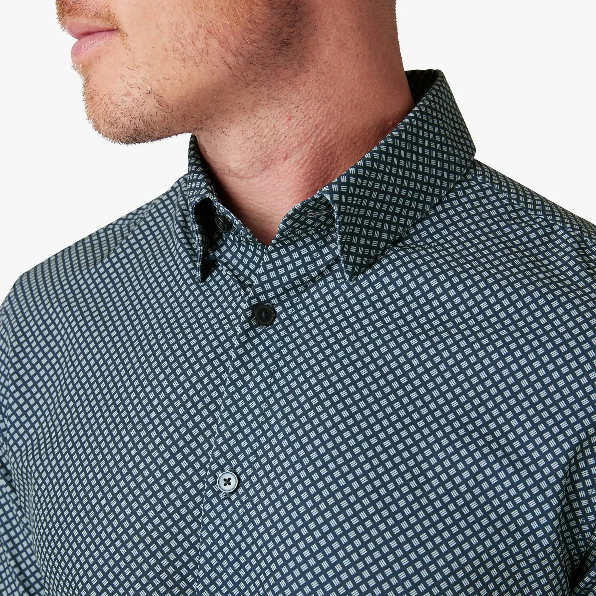 Leeward Dress Shirt - Navy Dash Repeat - Mizzen and Main