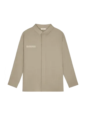 Mens DNA Linen Collared Long Sleeve Shirt—cliff beige