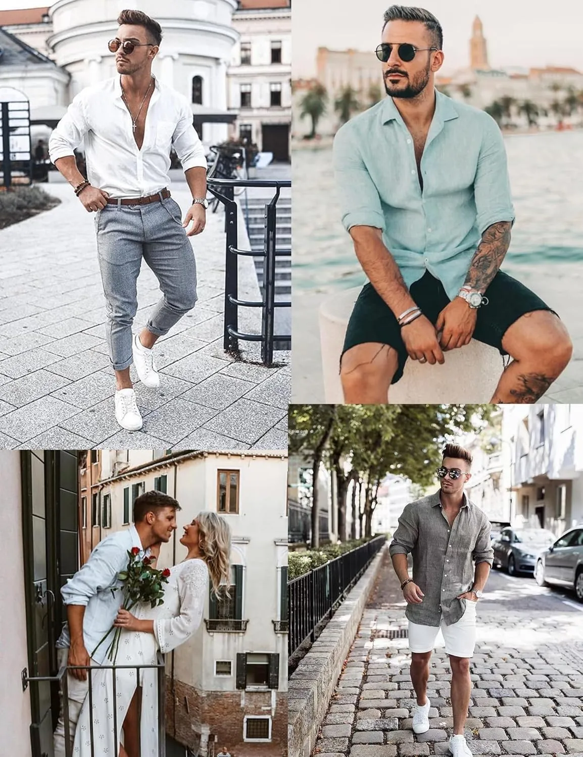 Men's Dress Long Sleeve Button Down Shirt Casual Beach Untuck Wrinkle Free Shirt