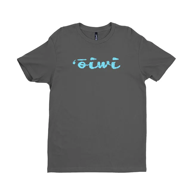 Oiwi Logo Weathered T-shirt in Charcoal
