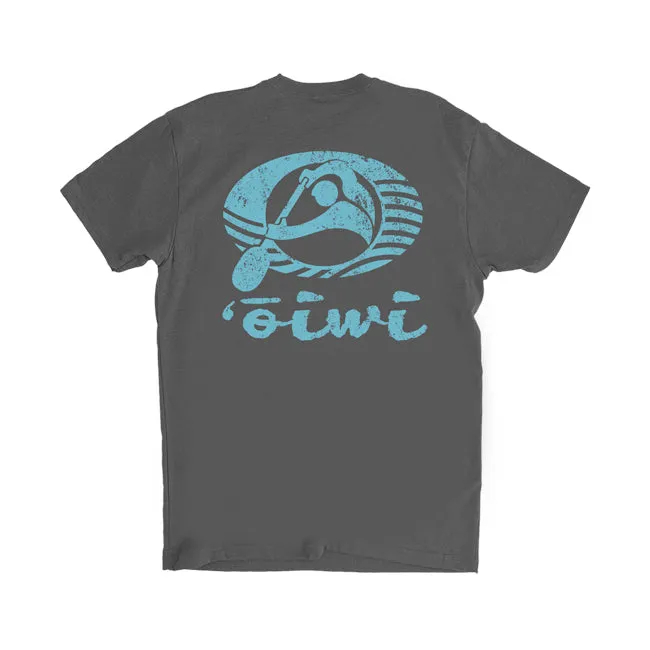 Oiwi Logo Weathered T-shirt in Charcoal
