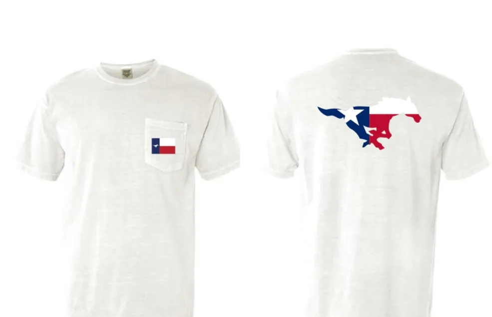 Texas Mustang Comfort Color Pocket T-shirt