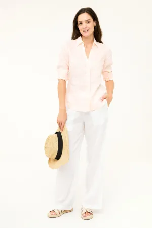 Twig Linen Shirt - Barely Pink