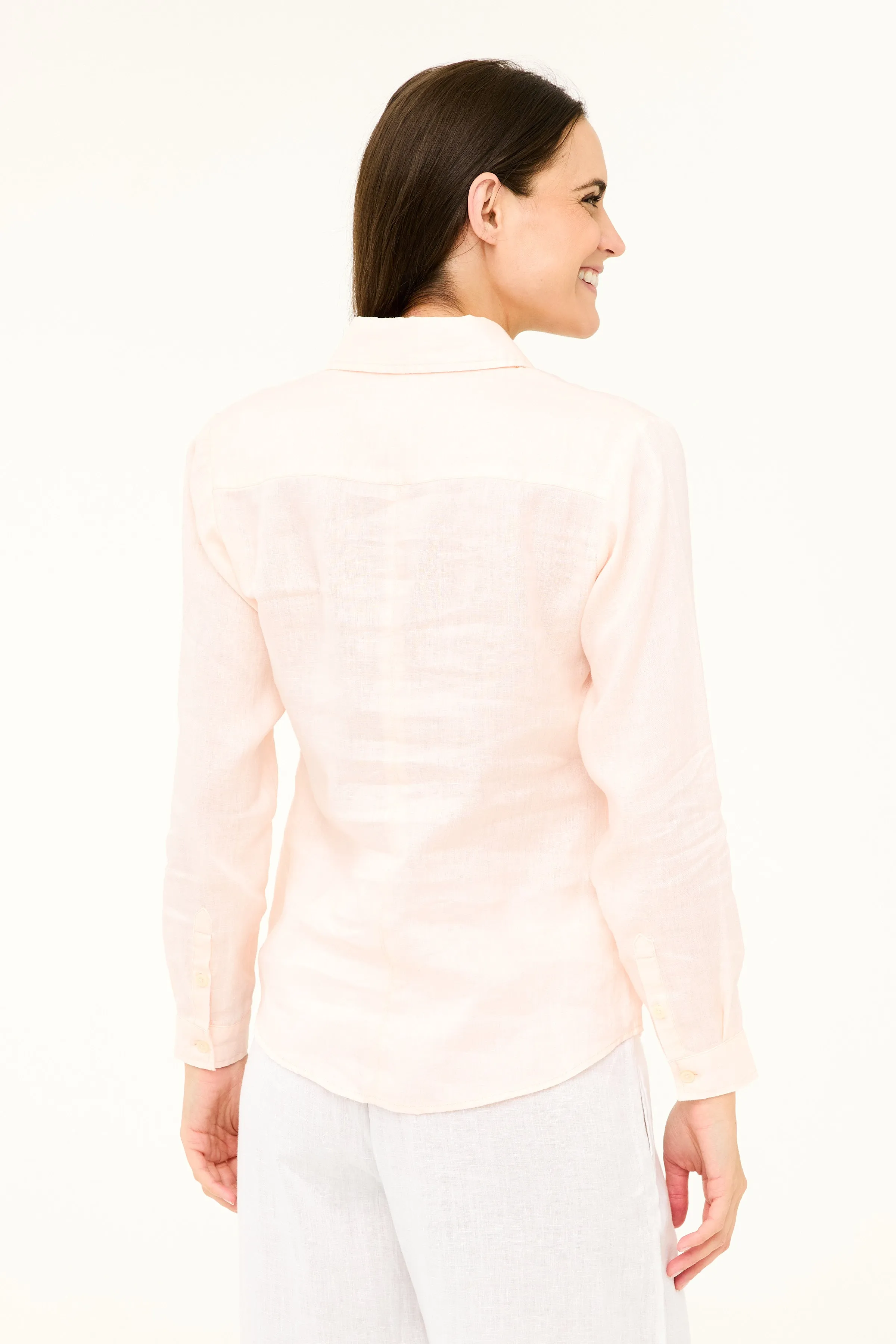 Twig Linen Shirt - Barely Pink