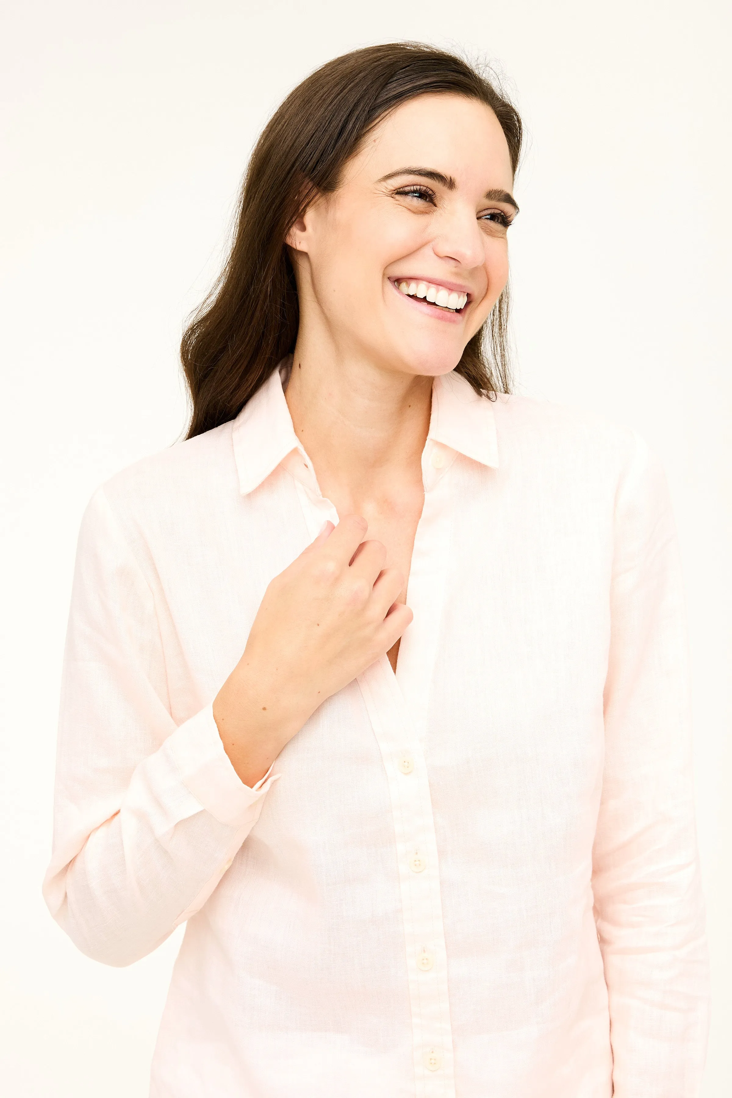 Twig Linen Shirt - Barely Pink